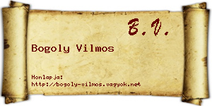 Bogoly Vilmos névjegykártya